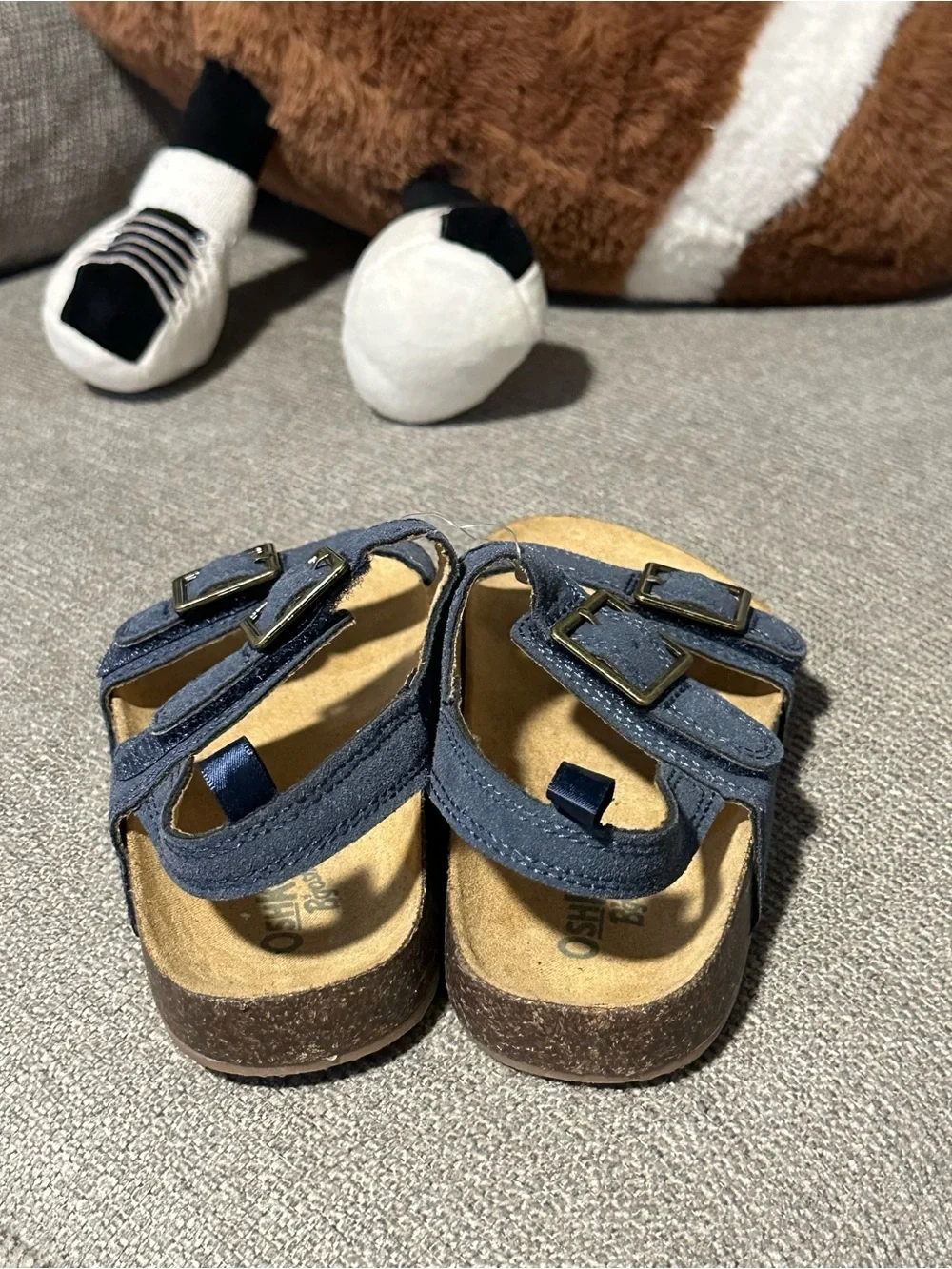 OshKosh B'gosh Kids Navy Blue Double-Buckle Slingback Sandals